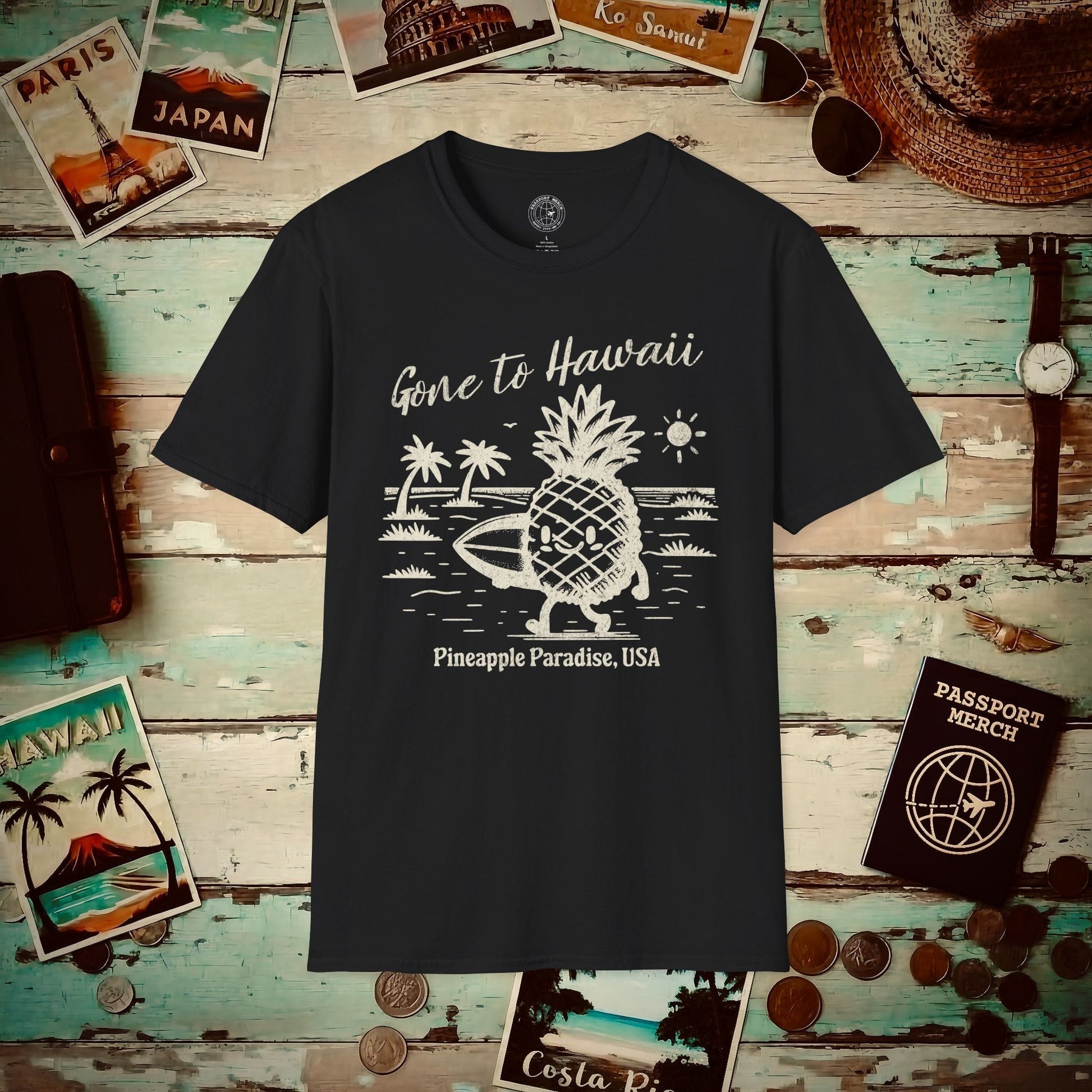 Gone to Hawaii, Pineapple Paradise T-Shirt Black / S