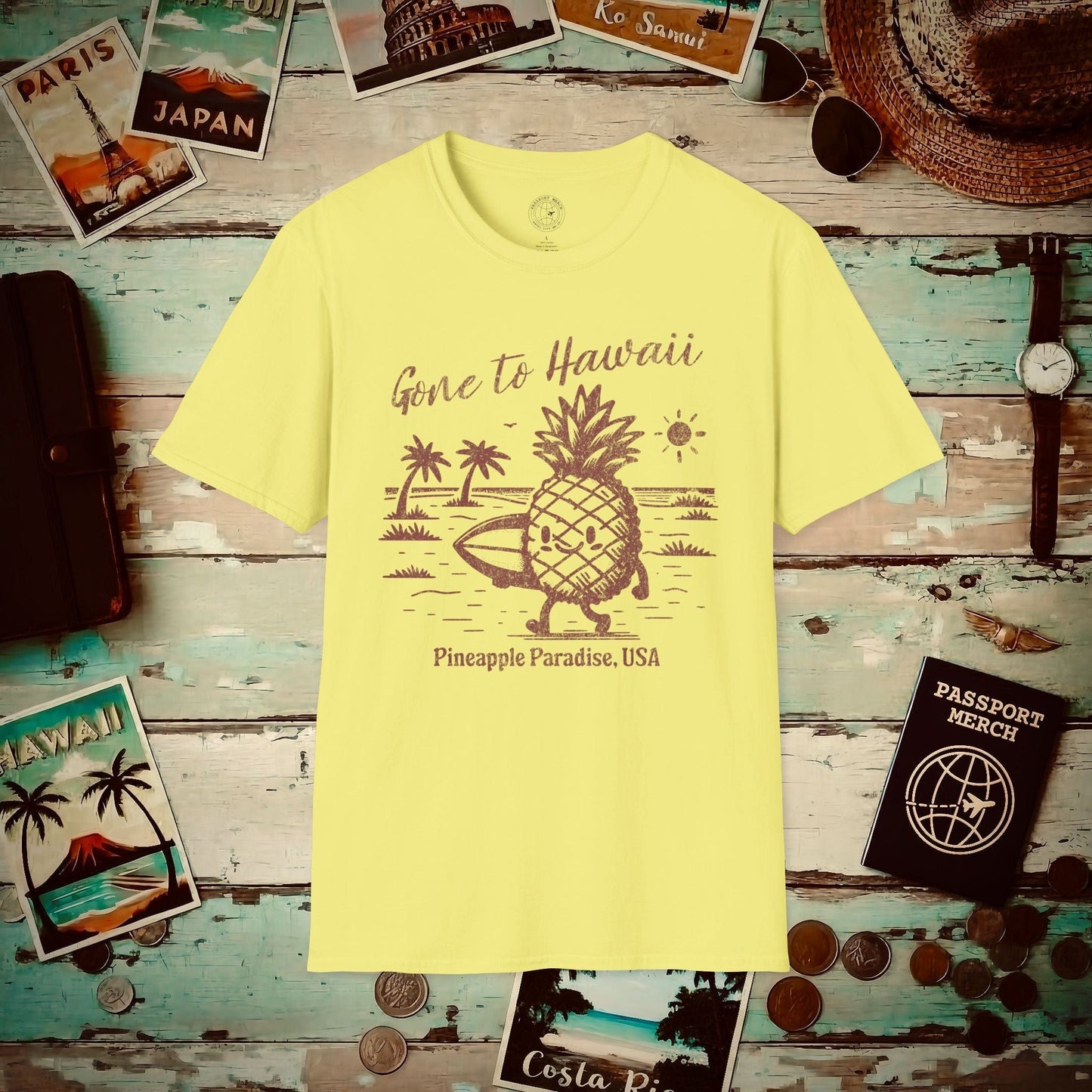 Gone to Hawaii, Pineapple Paradise T-Shirt Cornsilk / S