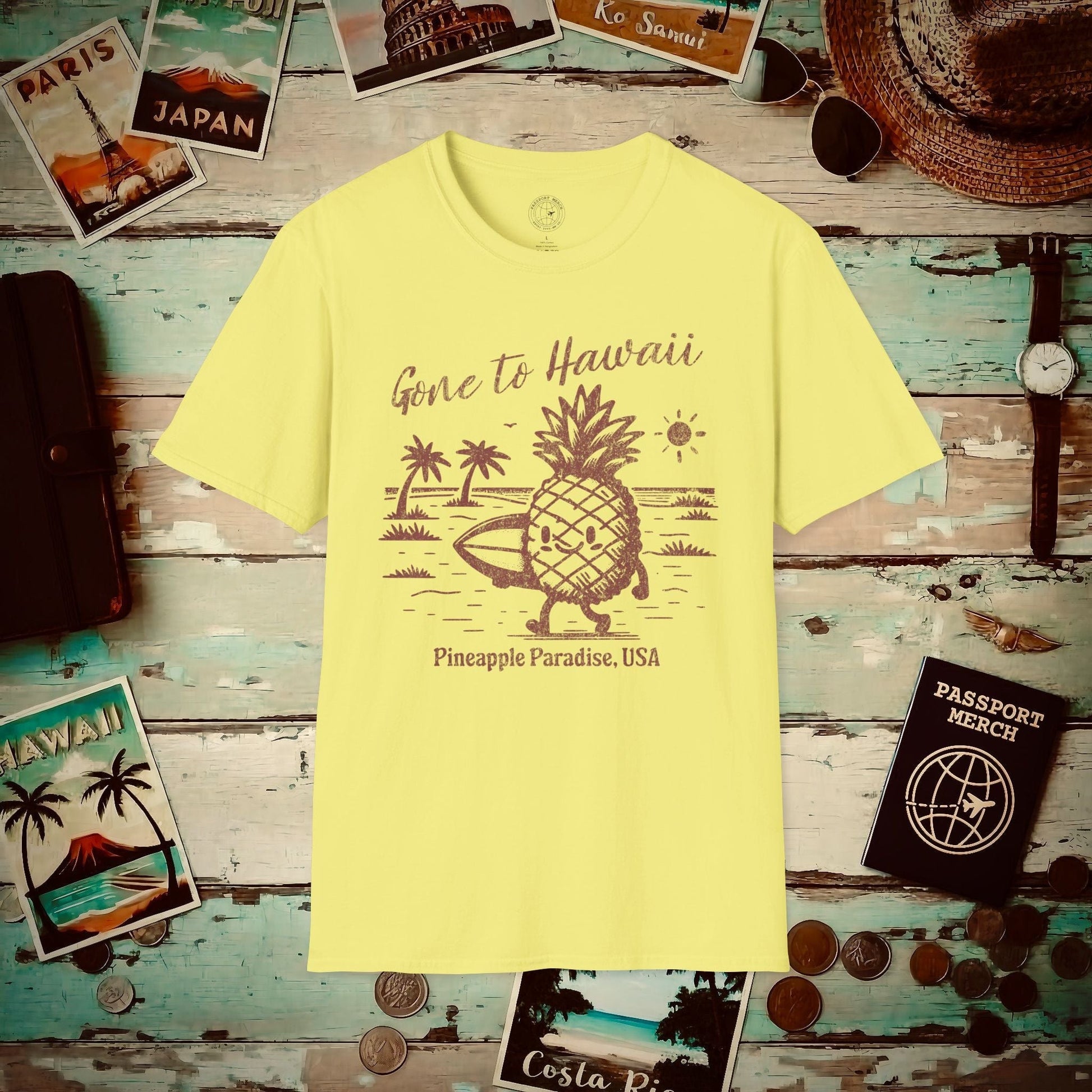 Gone to Hawaii, Pineapple Paradise T-Shirt Cornsilk / S