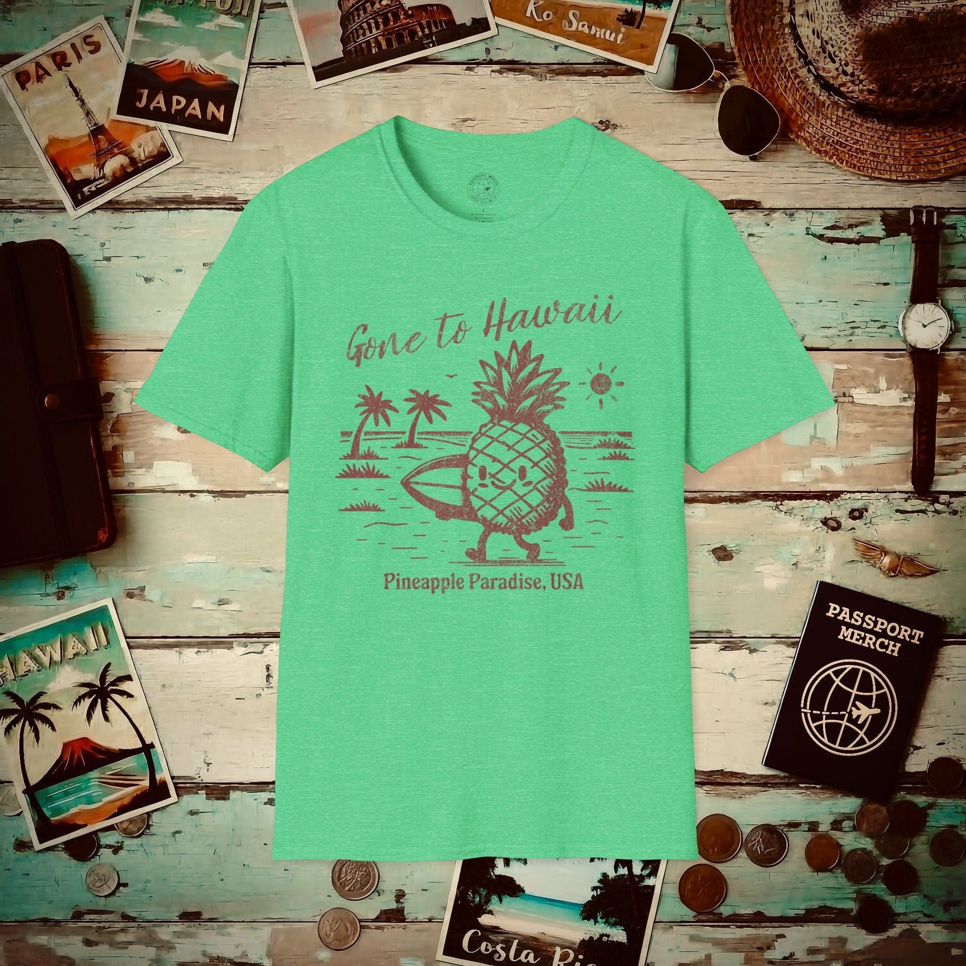 Gone to Hawaii, Pineapple Paradise T-Shirt Heather Irish Green / S