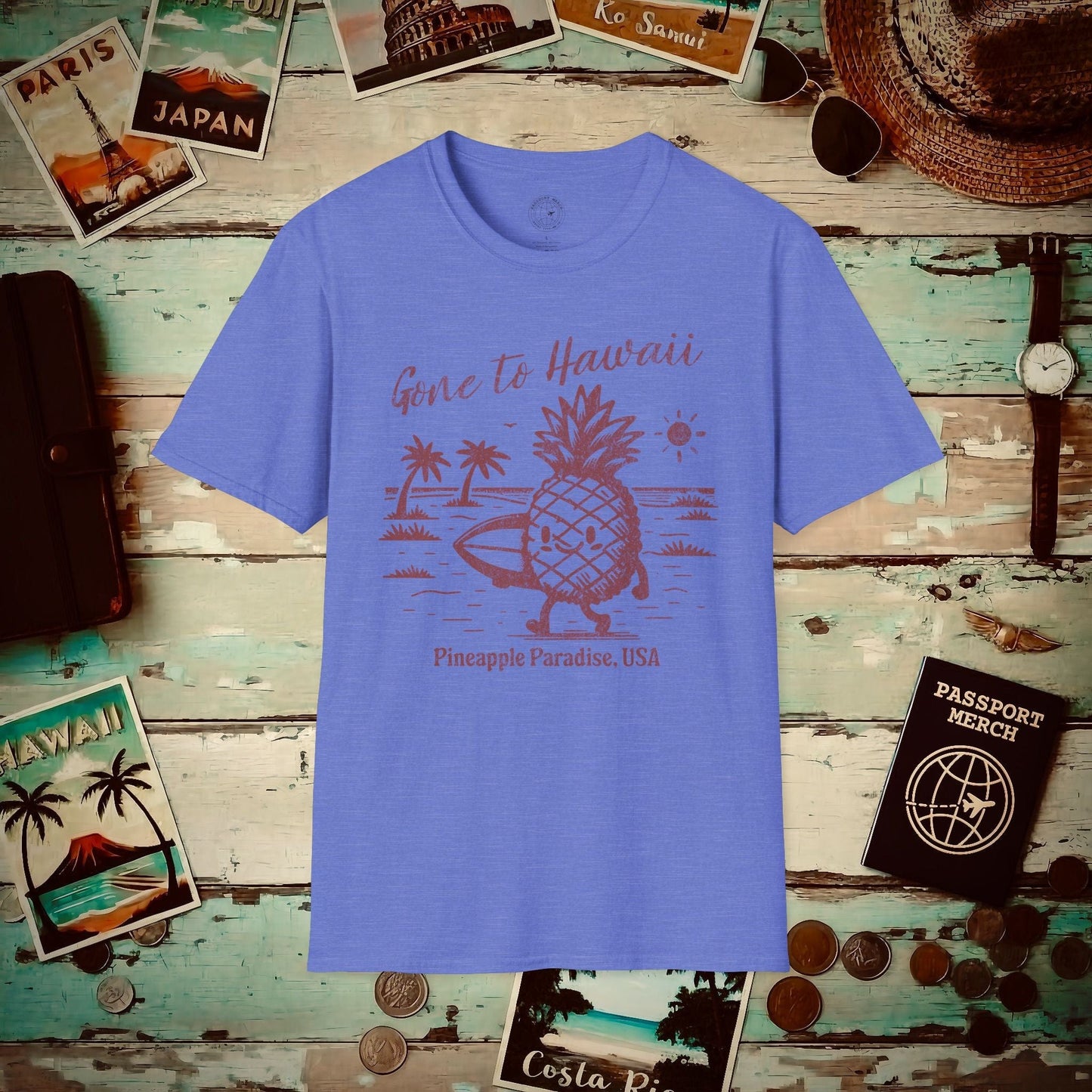 Gone to Hawaii, Pineapple Paradise T-Shirt Heather Royal / S