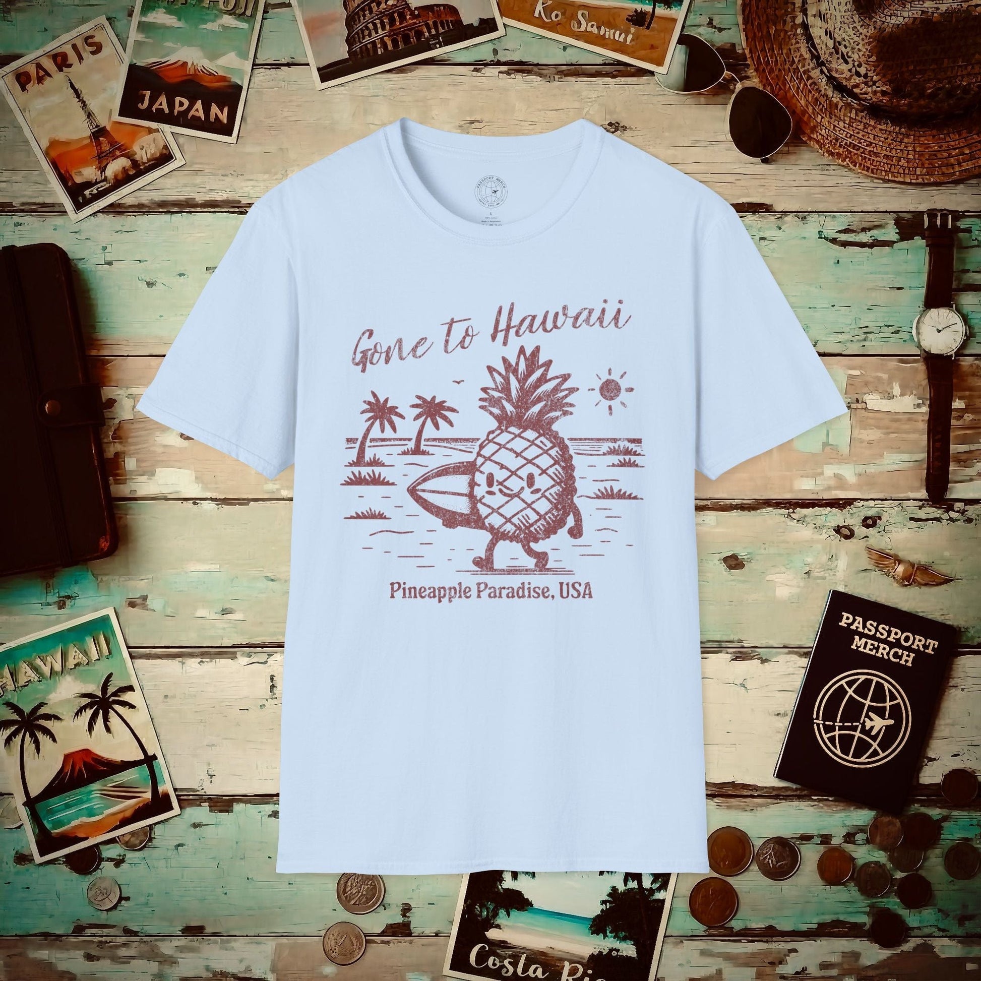 Gone to Hawaii, Pineapple Paradise T-Shirt Light Blue / S