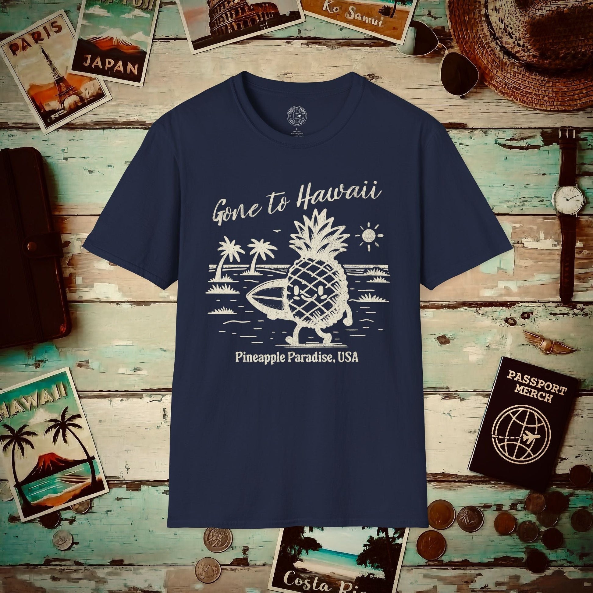 Gone to Hawaii, Pineapple Paradise T-Shirt Navy / S
