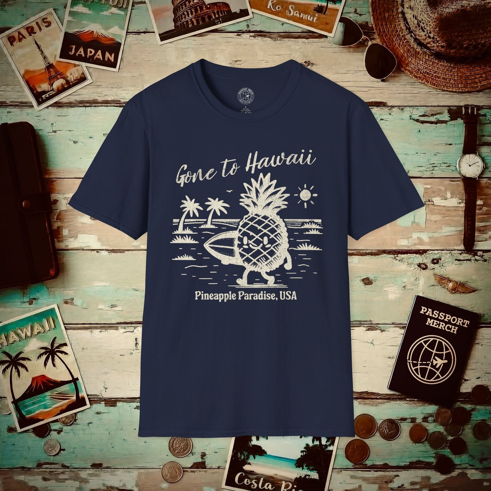 Gone to Hawaii, Pineapple Paradise T-Shirt Navy / S
