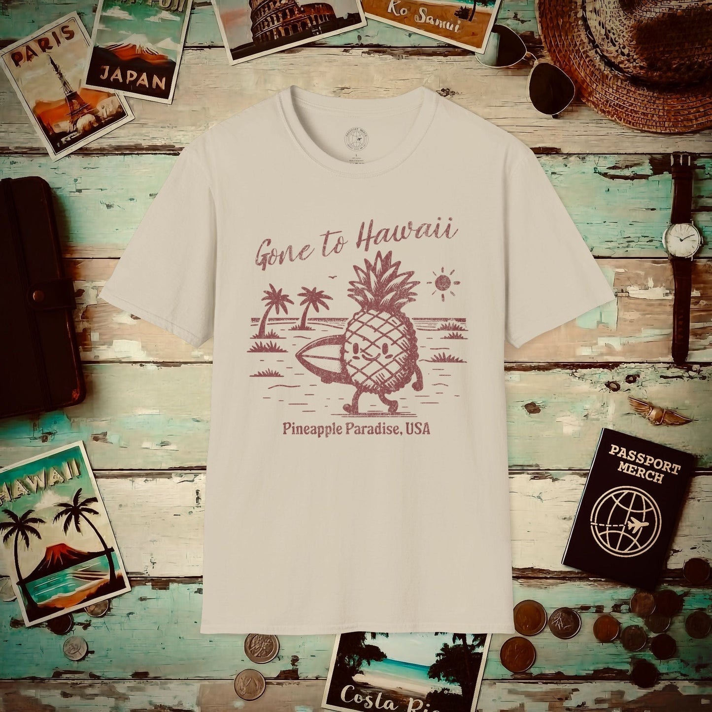 Gone to Hawaii, Pineapple Paradise T-Shirt Sand / S