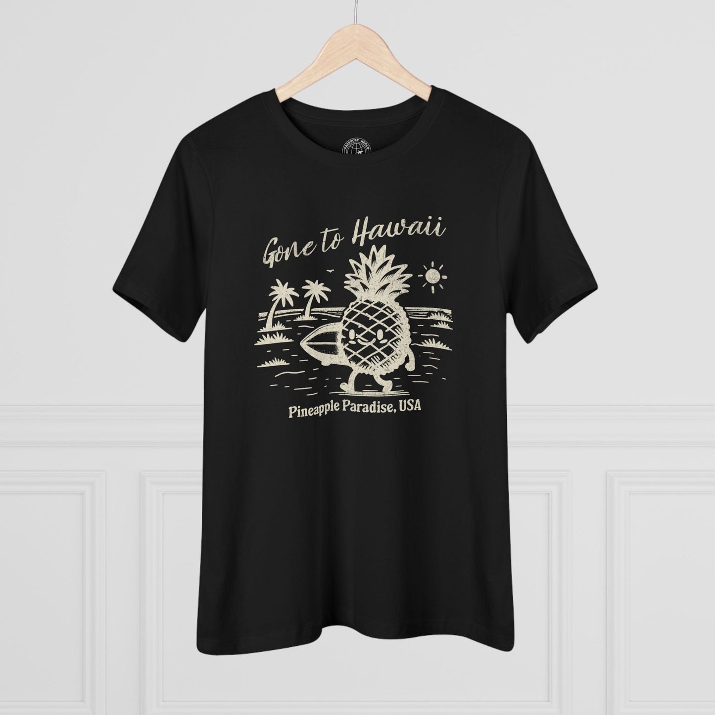 Gone to Hawaii, Pineapple Paradise, Womens Fit T-Shirt Black / S