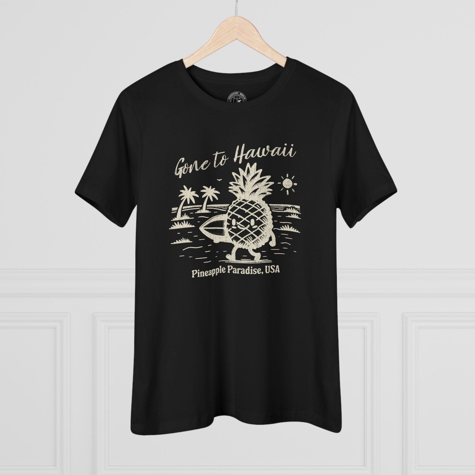 Gone to Hawaii, Pineapple Paradise, Womens Fit T-Shirt Black / S