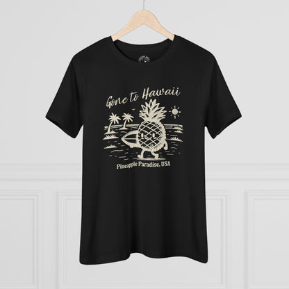 Gone to Hawaii, Pineapple Paradise, Womens Fit T-Shirt Black / S