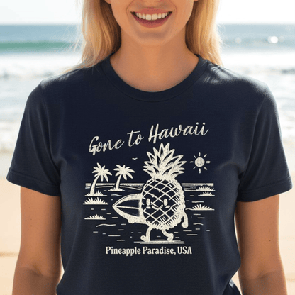 Gone to Hawaii, Pineapple Paradise, Womens Fit T-Shirt Navy / S