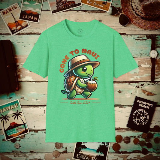 Gone to Maui, Turtle Town Hawaii T-Shirt Heather Irish Green / S
