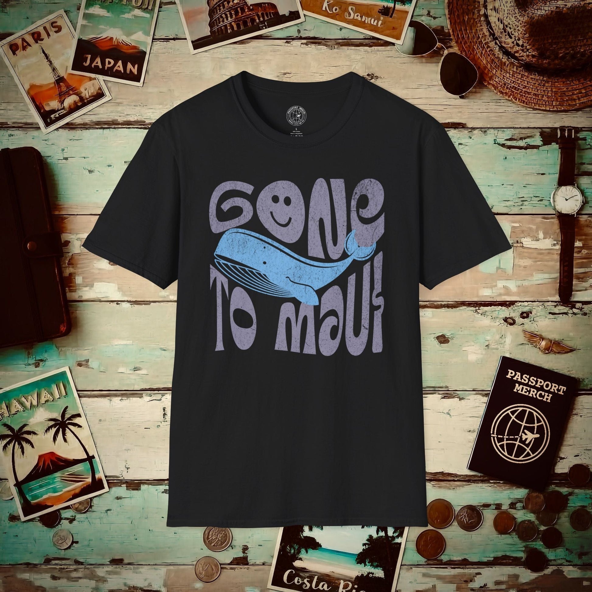 Gone to Maui, Whale Season, Hawaii T-Shirt Black / S