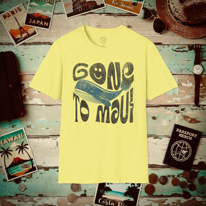 Gone to Maui, Whale Season, Hawaii T-Shirt Cornsilk / S