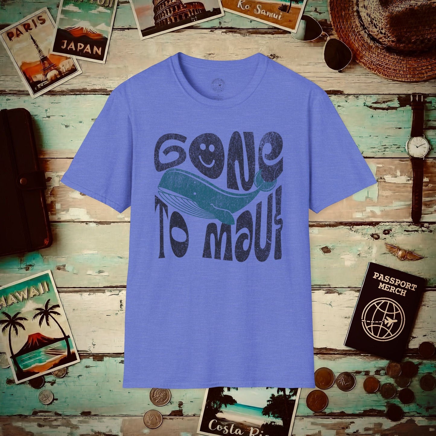 Gone to Maui, Whale Season, Hawaii T-Shirt Heather Royal / S