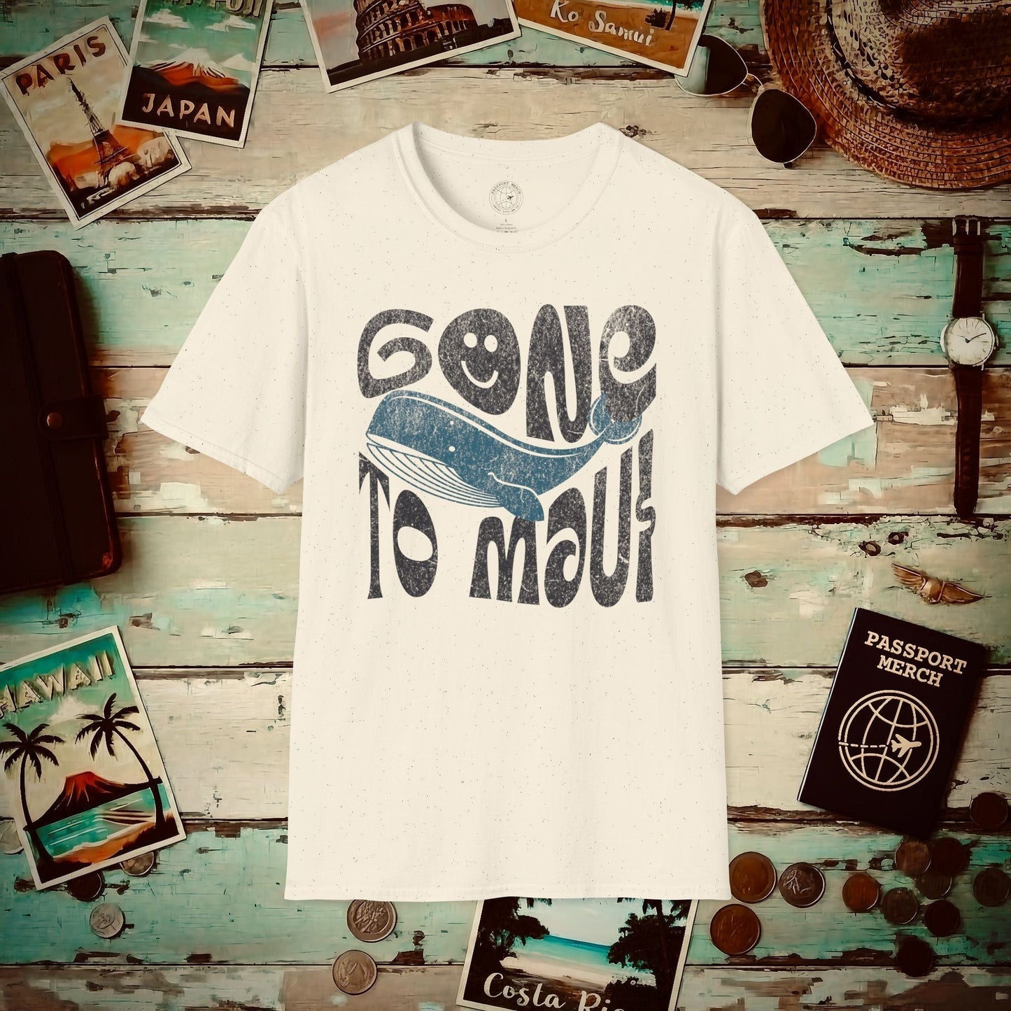 Gone to Maui, Whale Season, Hawaii T-Shirt Natural / S