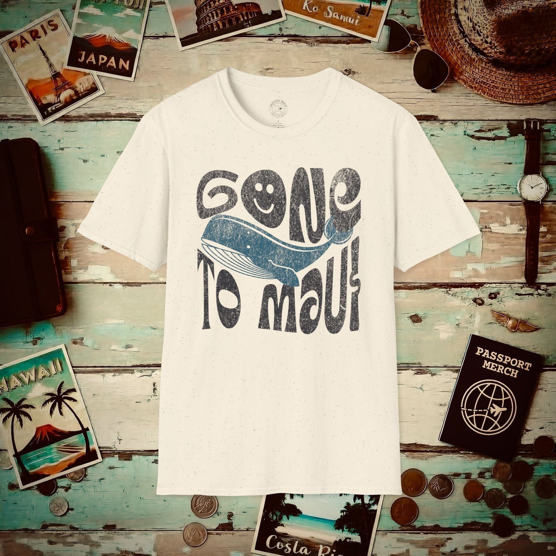 Gone to Maui, Whale Season, Hawaii T-Shirt Natural / S