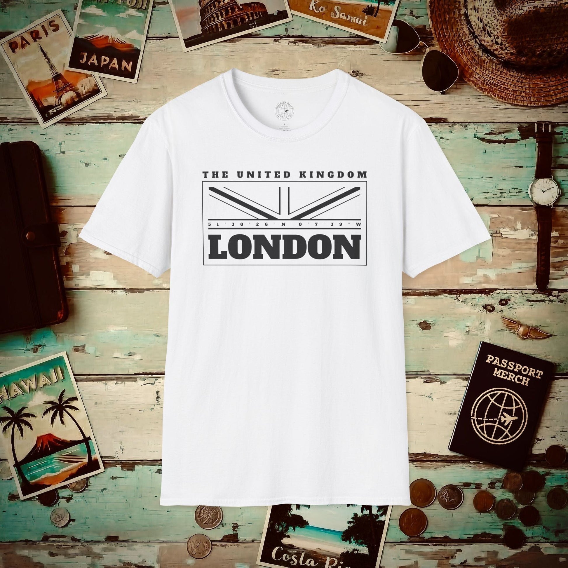 GPS Flag London England, UK T-Shirt White / S