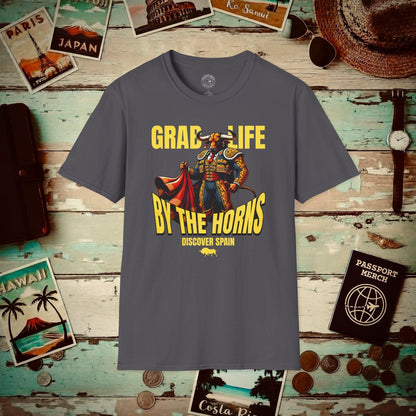 Grab Life By The Horns, Discover Spain T-Shirt Charcoal / S
