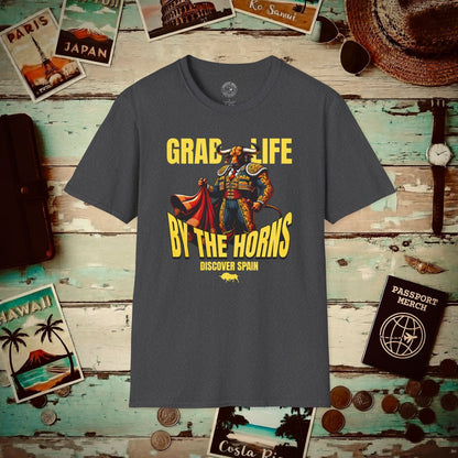 Grab Life By The Horns, Discover Spain T-Shirt Dark Heather / S