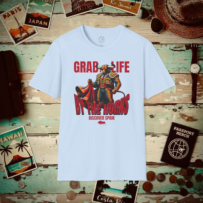 Grab Life By The Horns, Discover Spain T-Shirt Light Blue / S