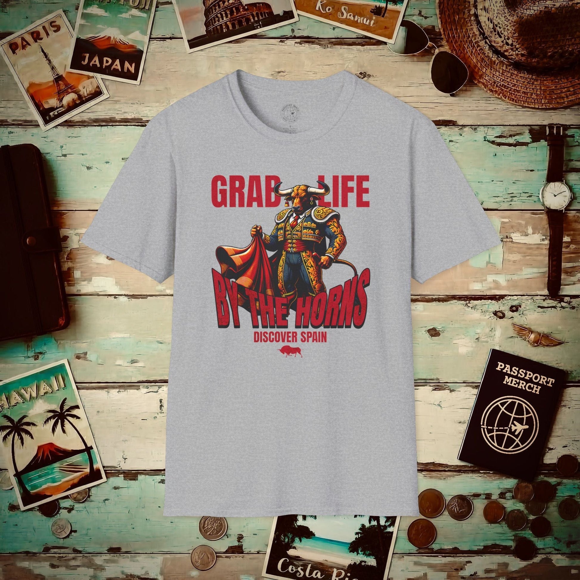 Grab Life By The Horns, Discover Spain T-Shirt Sport Grey / S