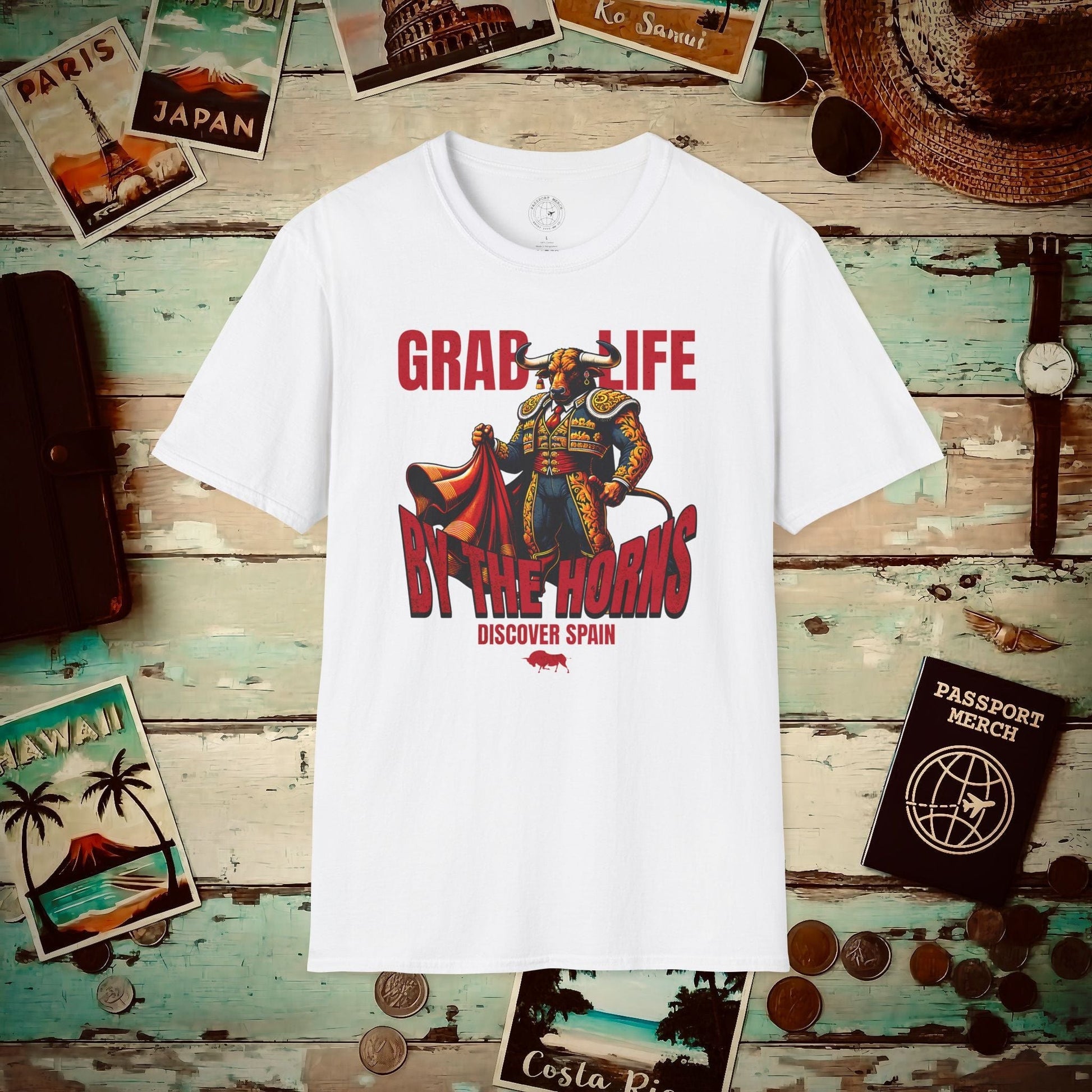 Grab Life By The Horns, Discover Spain T-Shirt White / S
