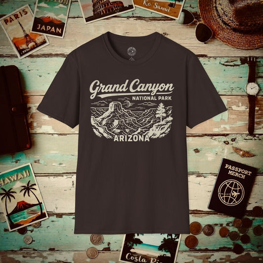 Grand Canyon National Park Vintage Monochrome, Arizona T-Shirt Dark Chocolate / S