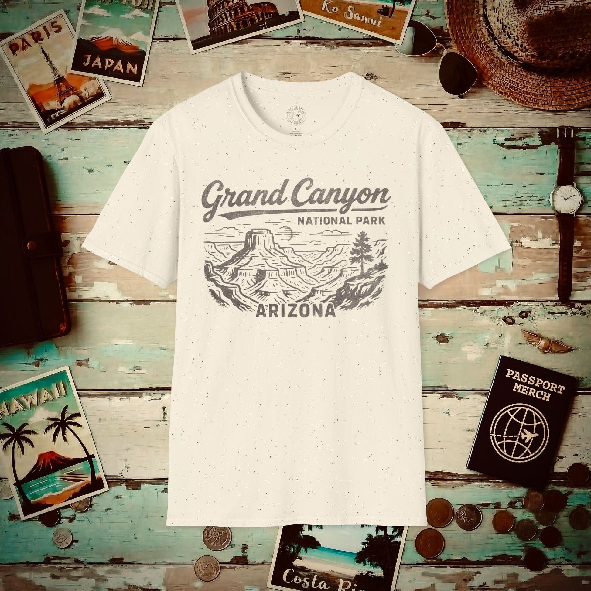 Grand Canyon National Park Vintage Monochrome, Arizona T-Shirt Natural / S