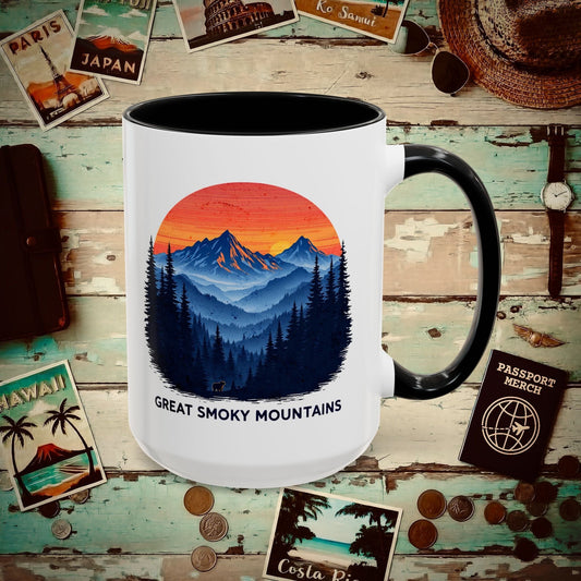 Great Smoky Mountains, Tennessee 15oz Mug Black / 15oz