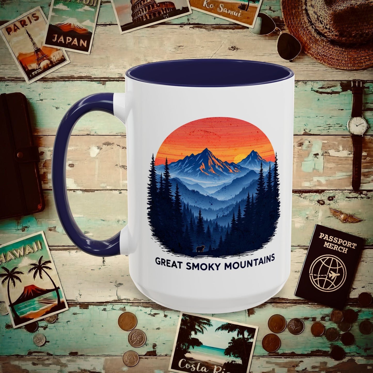 Great Smoky Mountains, Tennessee 15oz Mug Navy / 15oz