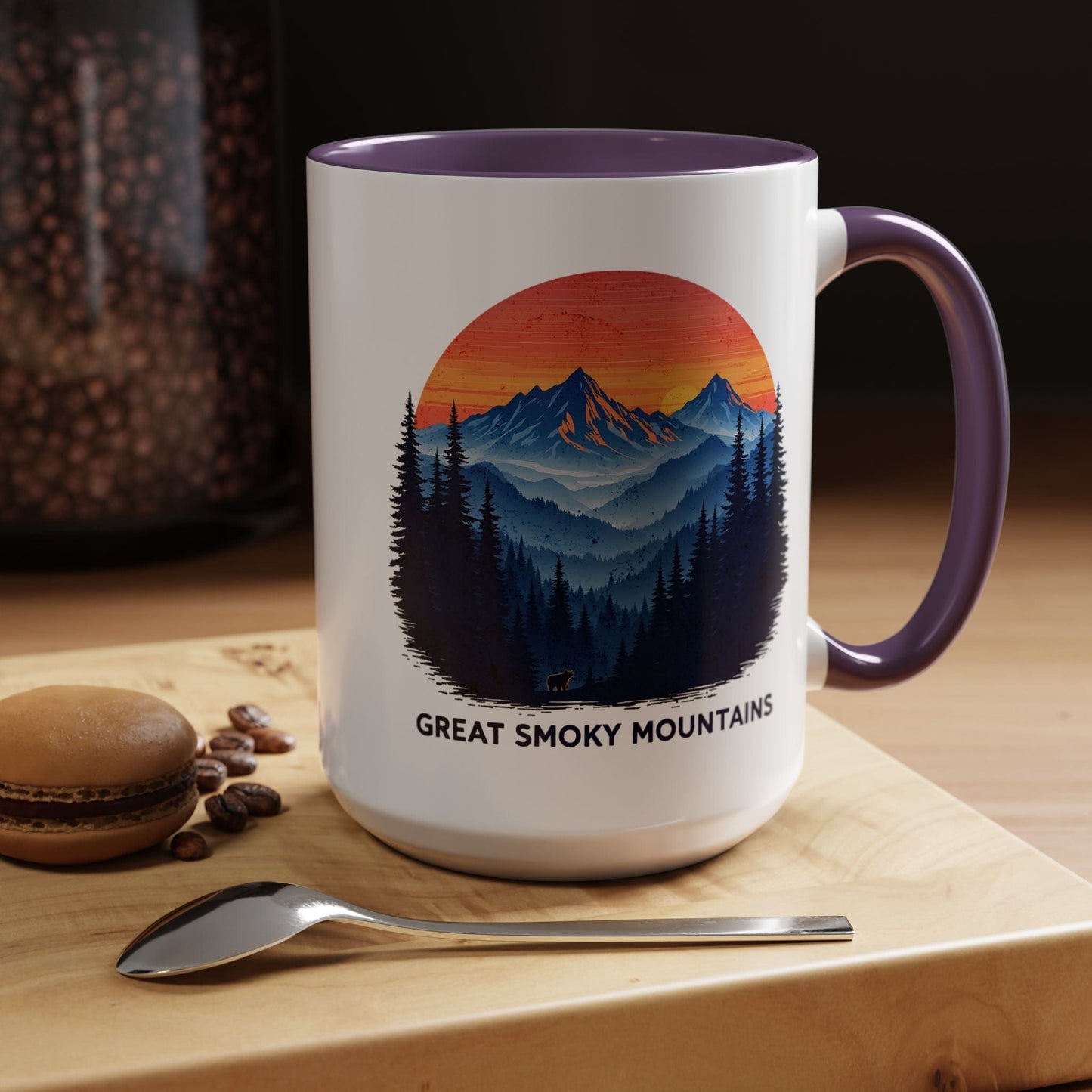 Great Smoky Mountains, Tennessee 15oz Mug Purple / 15oz