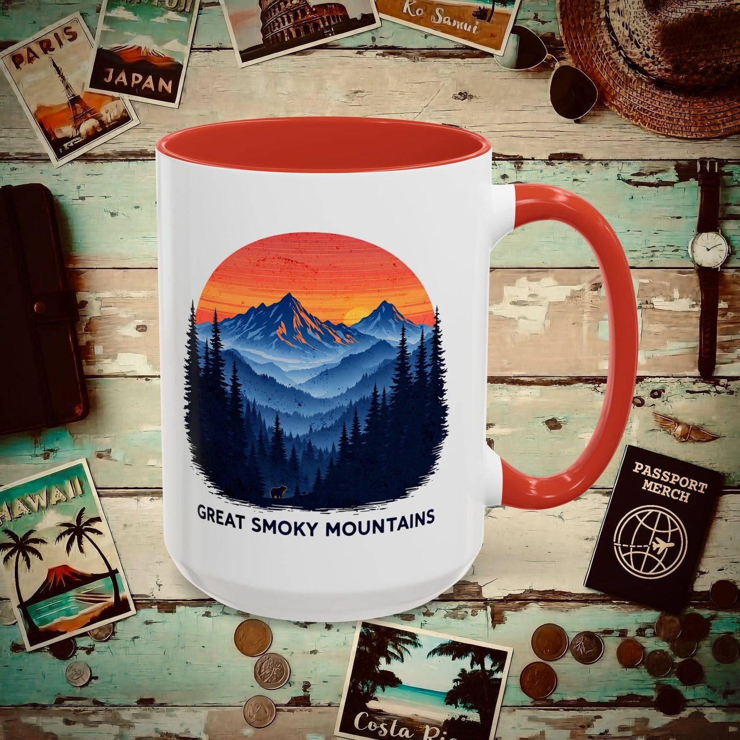 Great Smoky Mountains, Tennessee 15oz Mug Red / 15oz