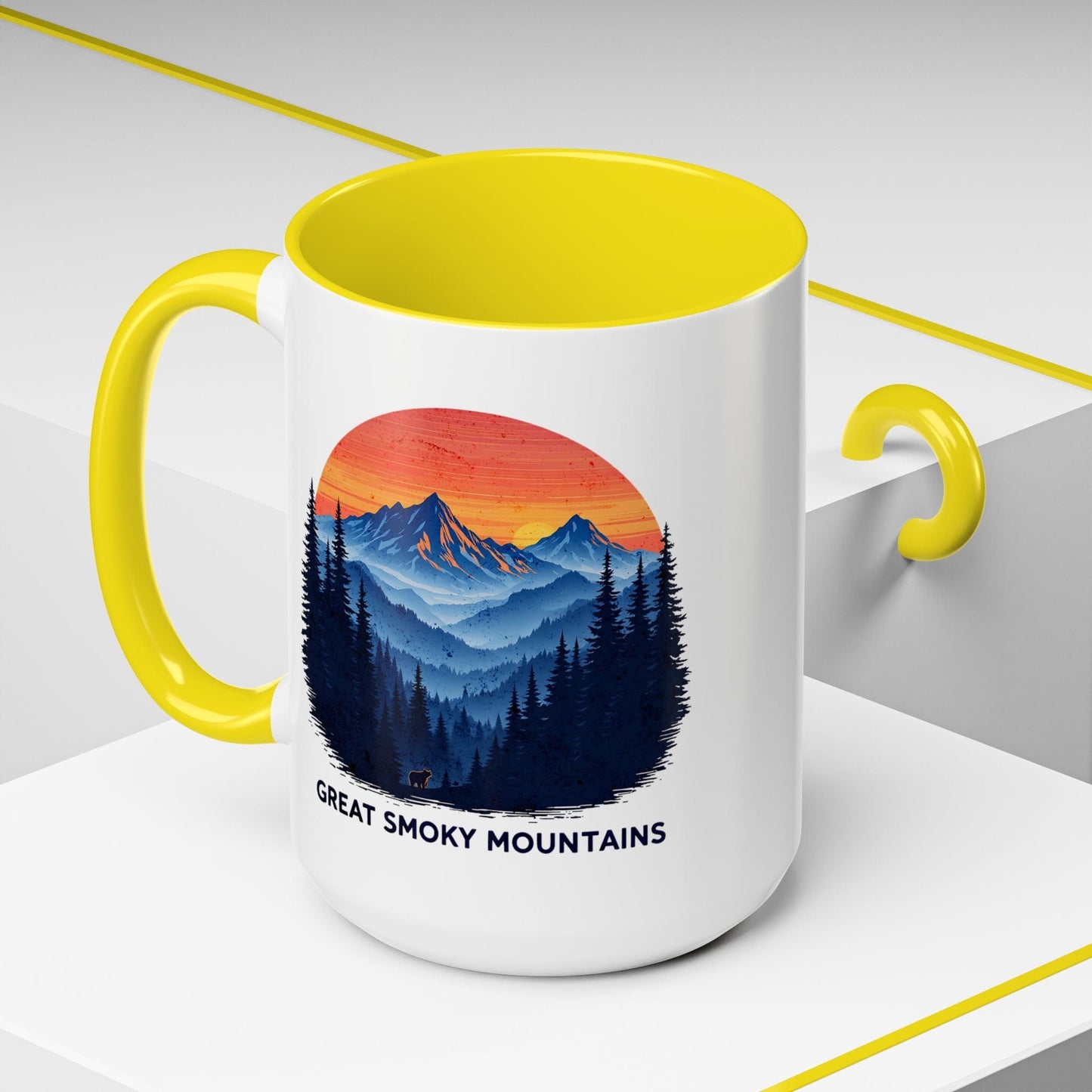 Great Smoky Mountains, Tennessee 15oz Mug Yellow / 15oz
