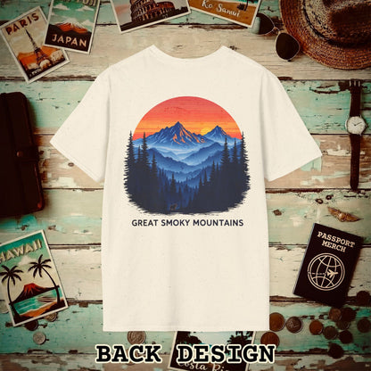 Great Smoky Mountains, Tennessee, Back Print T-Shirt Natural / S