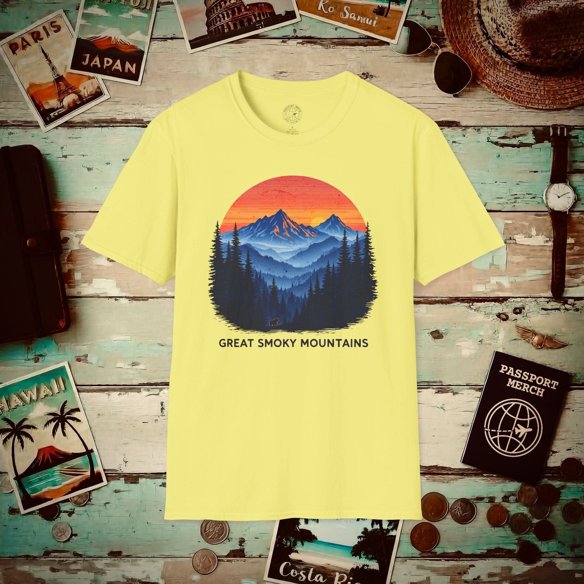 Great Smoky Mountains, Tennessee T-Shirt Cornsilk / S
