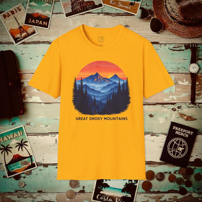 Great Smoky Mountains, Tennessee T-Shirt Gold / S