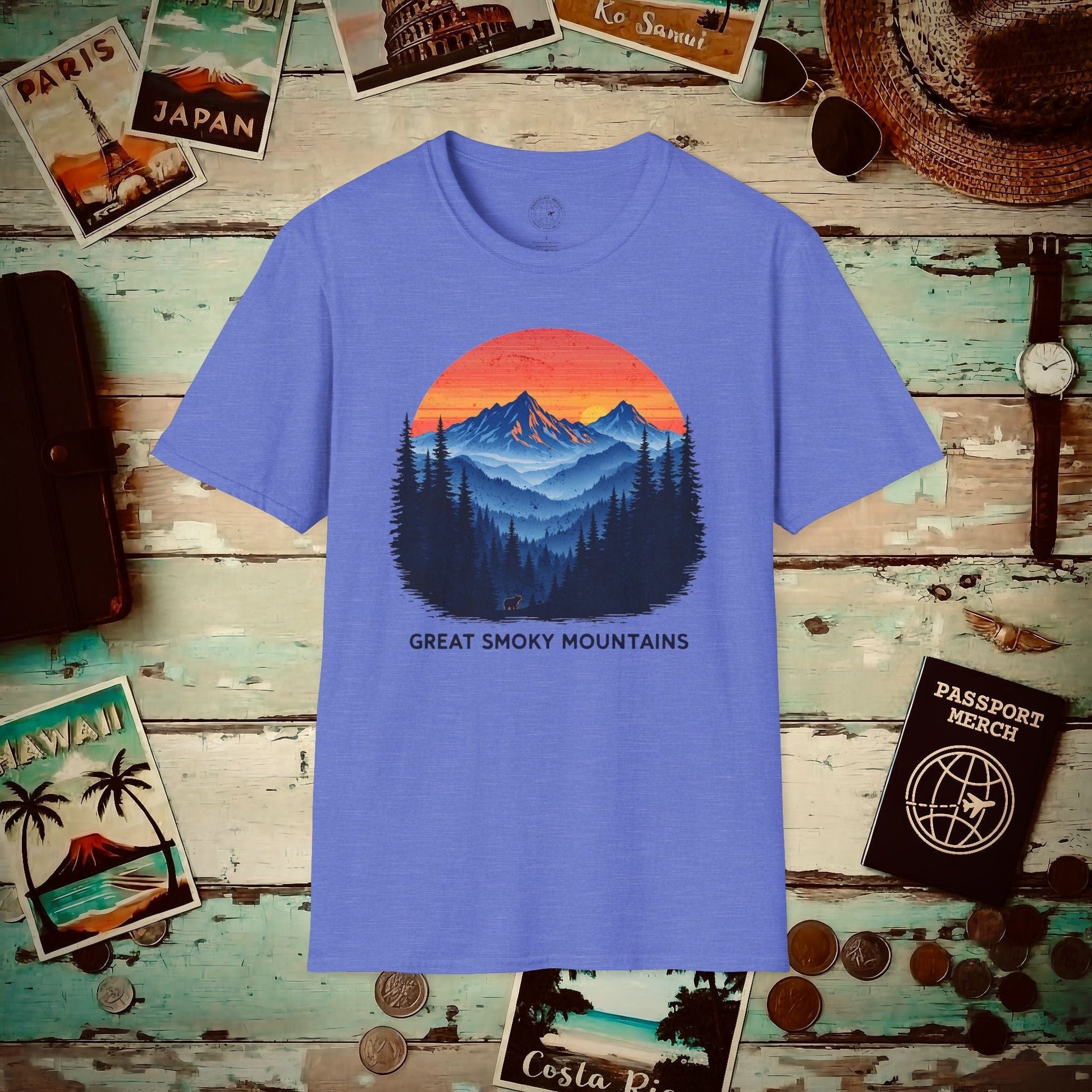 Great Smoky Mountains, Tennessee T-Shirt Heather Royal / S