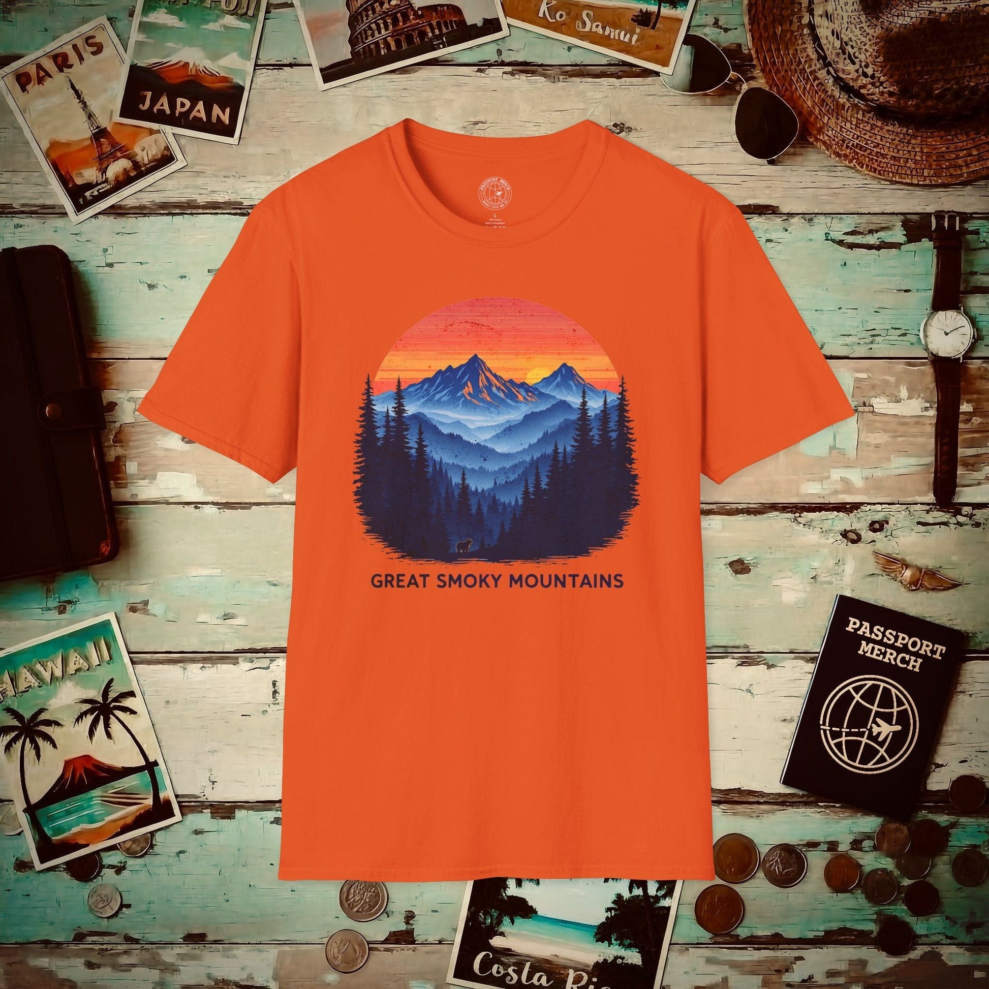 Great Smoky Mountains, Tennessee T-Shirt Orange / S