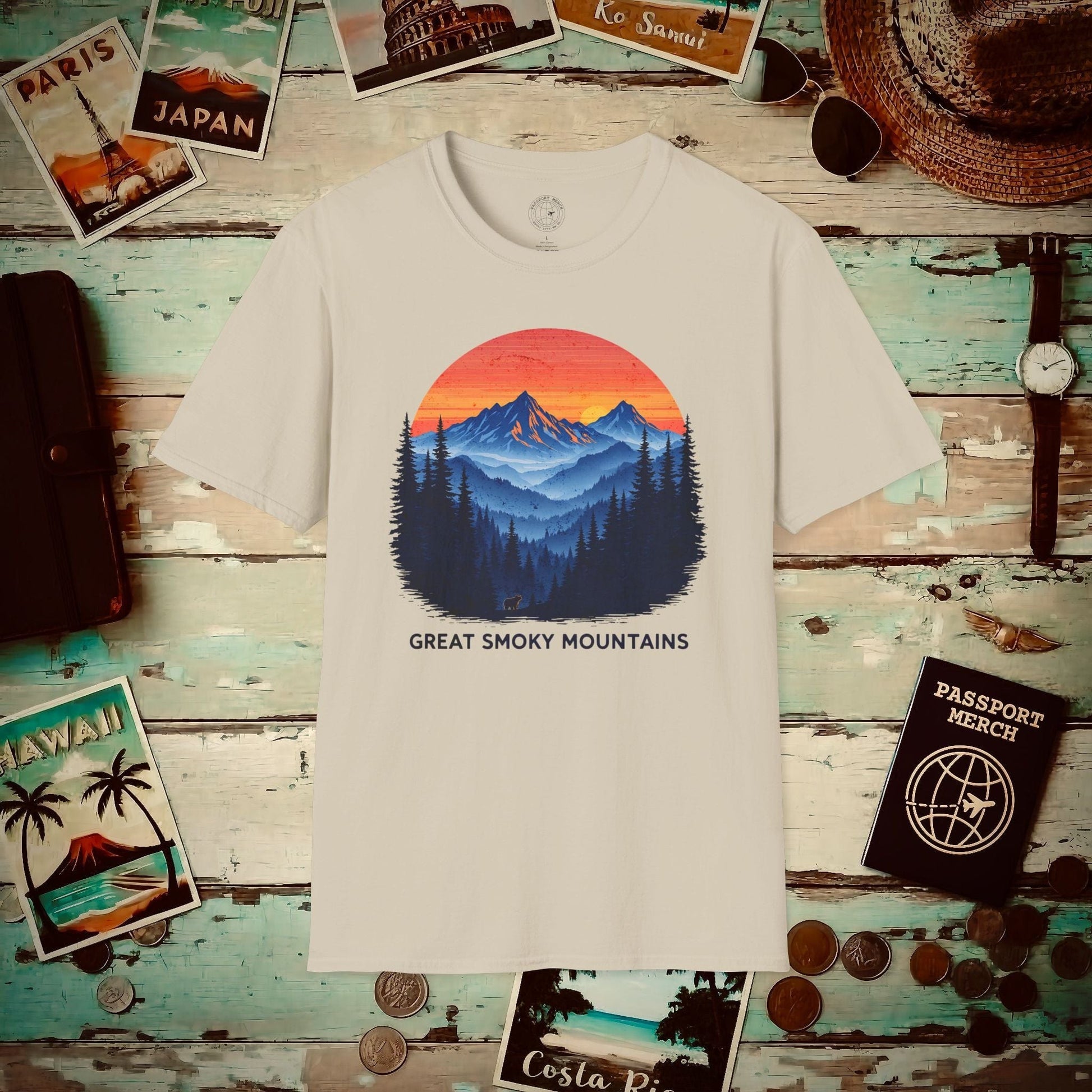Great Smoky Mountains, Tennessee T-Shirt Sand / S