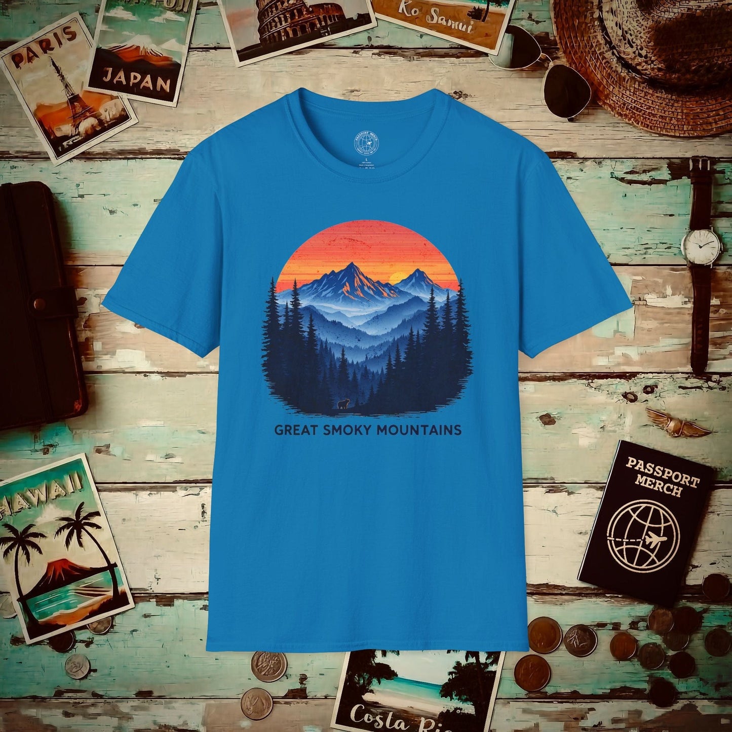 Great Smoky Mountains, Tennessee T-Shirt Sapphire / S