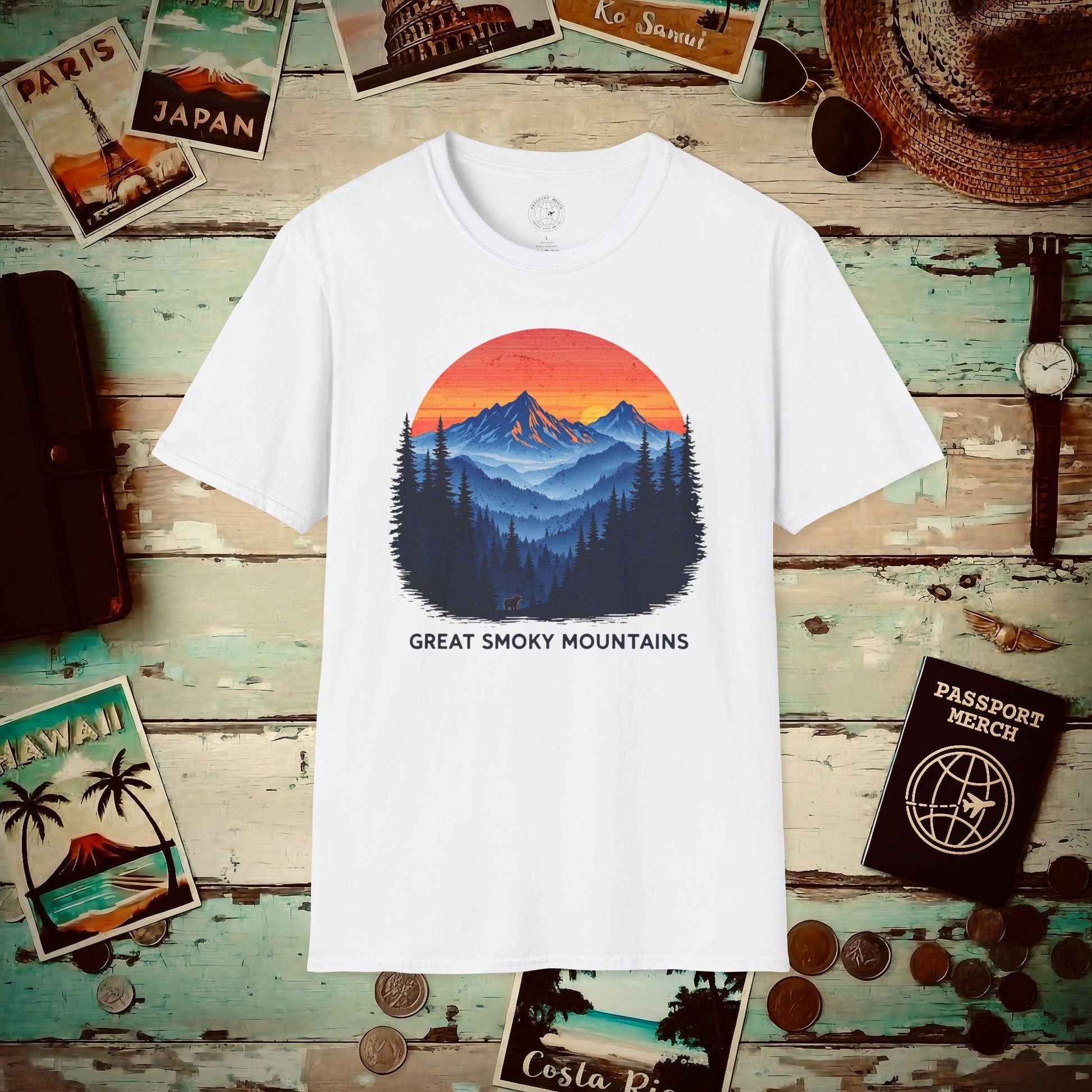 Great Smoky Mountains, Tennessee T-Shirt White / S