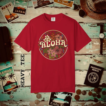 Groovy Flowers of Aloha, Hawaii Heavy Tee Red / S