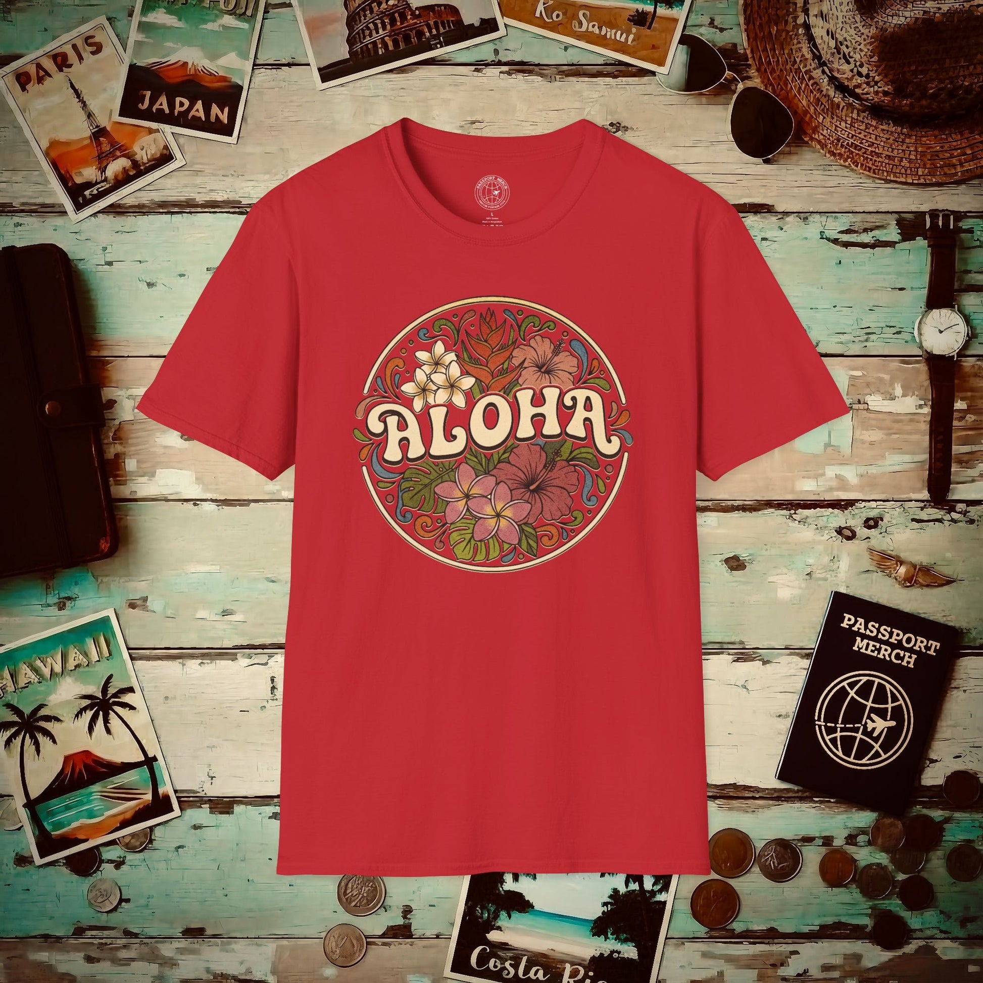 Groovy Flowers of Aloha, Hawaii T-Shirt Red / S