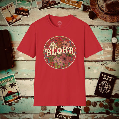 Groovy Flowers of Aloha, Hawaii T-Shirt Red / S