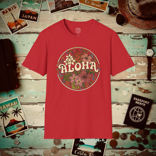 Groovy Flowers of Aloha, Hawaii T-Shirt Red / S