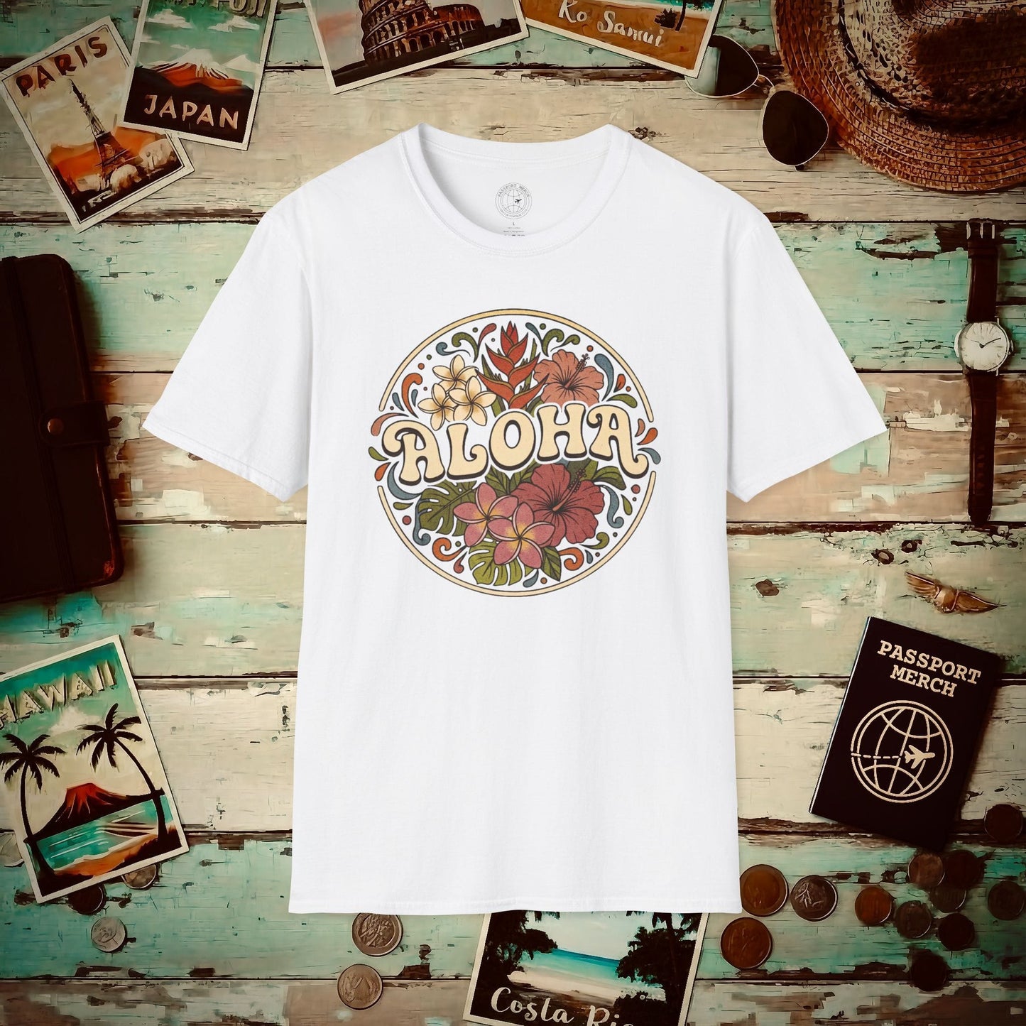 Groovy Flowers of Aloha, Hawaii T-Shirt White / S