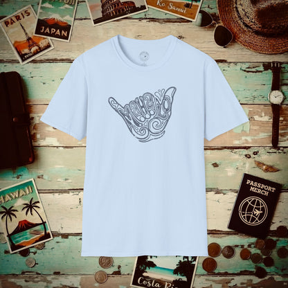 Groovy Vintage Mahalo Shaka, Hawaii T-Shirt Light Blue / S