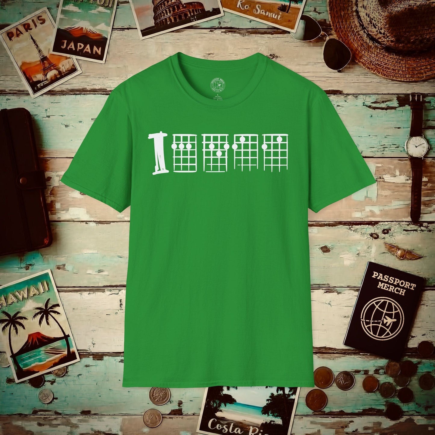 Grumpy Ukulele Chords, Hawaii T-Shirt Irish Green / S