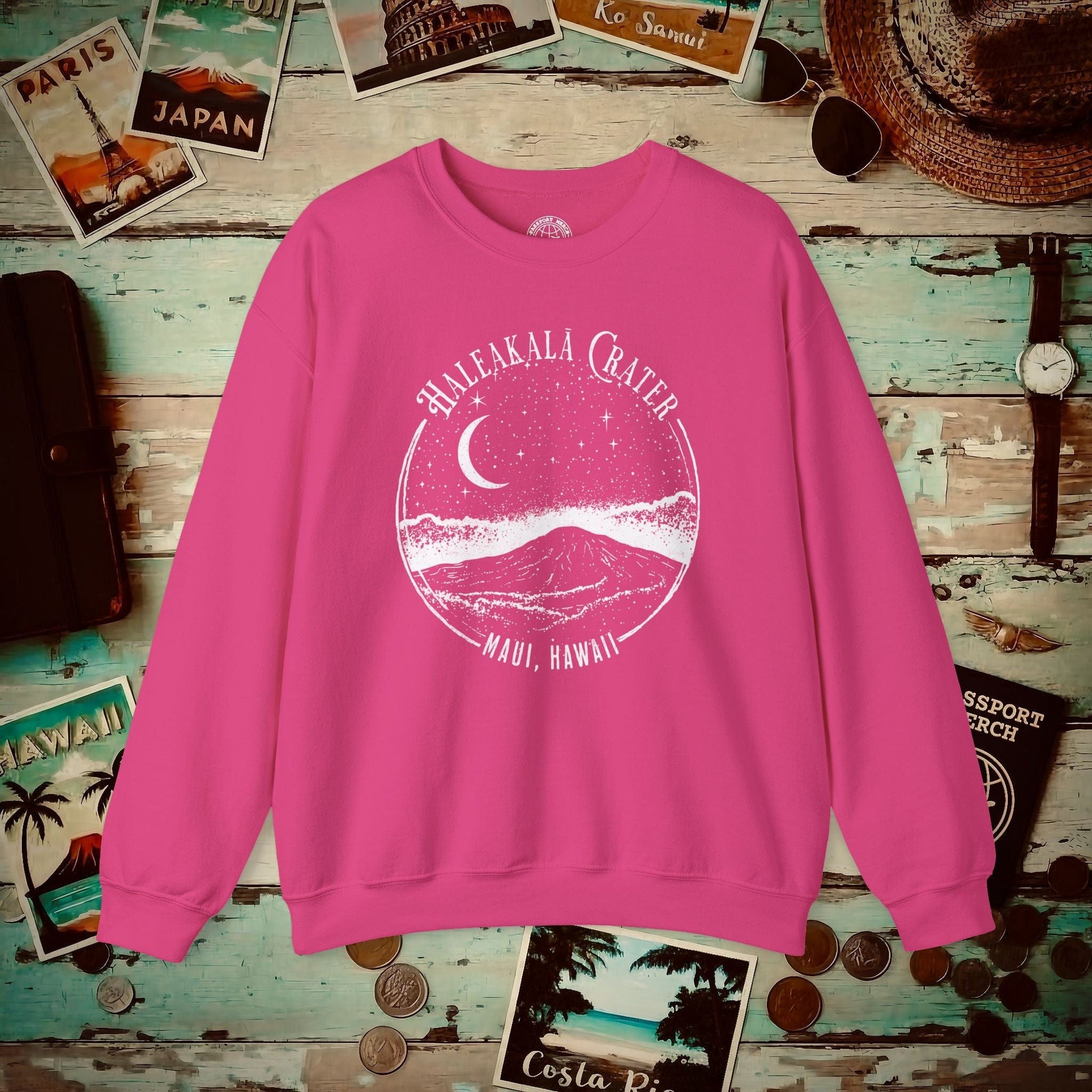 Haleakala After Dark, Maui, Hawaii Crewneck Heliconia / S