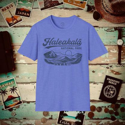 Haleakala National Park Vintage Monochrome, Hawaii T-Shirt Heather Royal / S