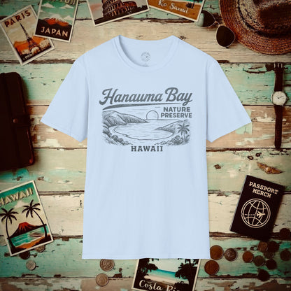 Hanauma Bay Vintage Monochrome, Hawaii T-Shirt Light Blue / S